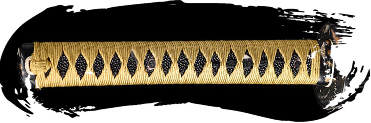 Tsuka de seda japonesa con hishigami tradicionales